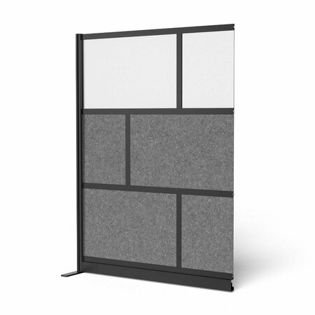 LUXOR Modular Wall Room Divider System - Black Frame - 53in. x 70in. Add-On Wall MW-5370-XCGB